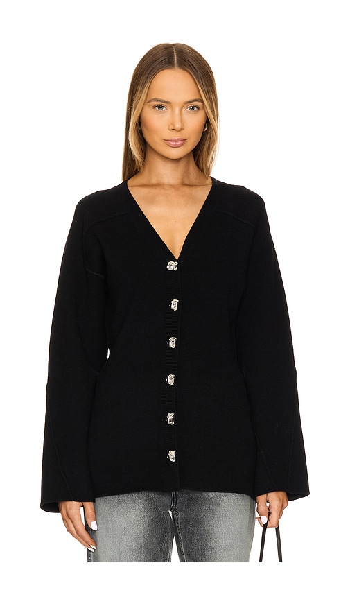 Rag & Bone Bridget Long Vee Cardigan In Black