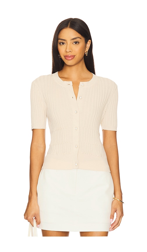 Stacy Short Sleeve Cardigan in Cream. - size L (also in M, S, XS) - Rag & Bone - Modalova