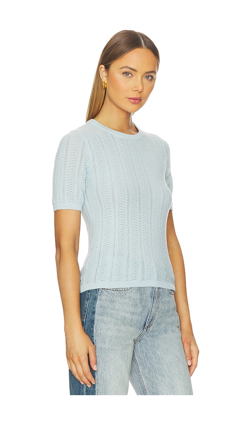 Rag & Bone Francesca Merino Short Sleeve Sweater In Blue
