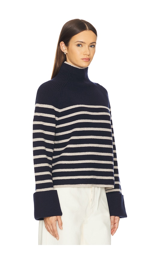 Rag & Bone Ilaria Stripe Turtleneck In Blue