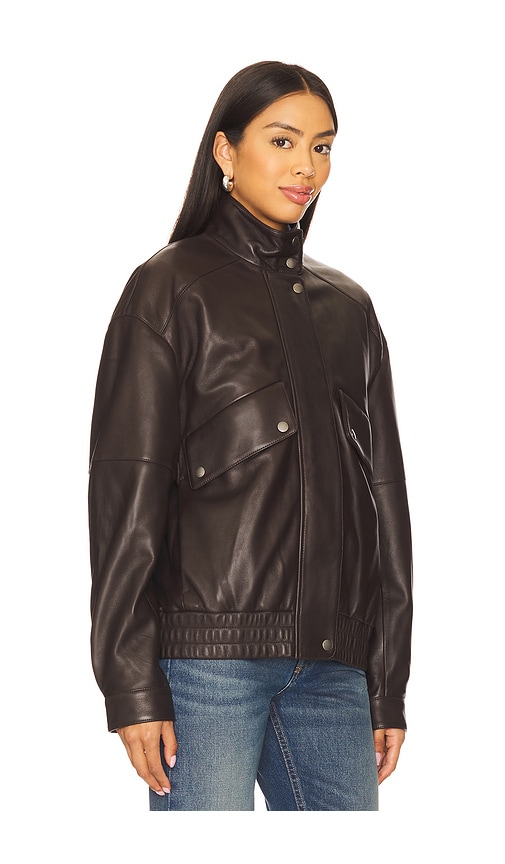 Rag & Bone Aria Panelled Leather Bomber Jacket In Brown