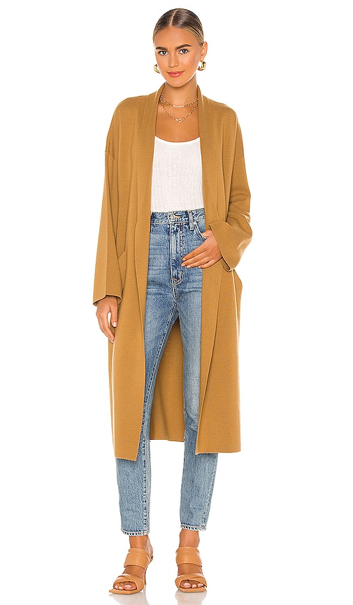 camel cardigan coat