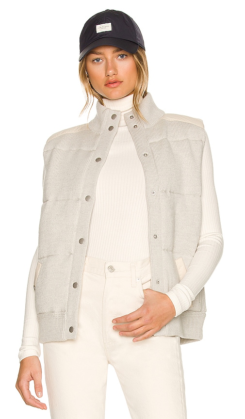 Rag & Bone Mikaela Mixed Media Vest in Ivory Multi REVOLVE