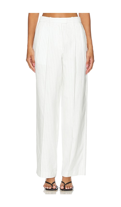 Shop Rag & Bone Newman Linen Pant In 화이트 스트라이프