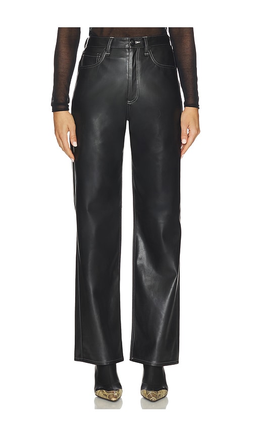 Rag & Bone Womens Shea Straight-leg Coated Faux-leather Trousers Black In Blue