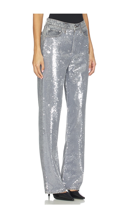 Rag & Bone Shea Sequined Relaxed Straight Jeans In Gray