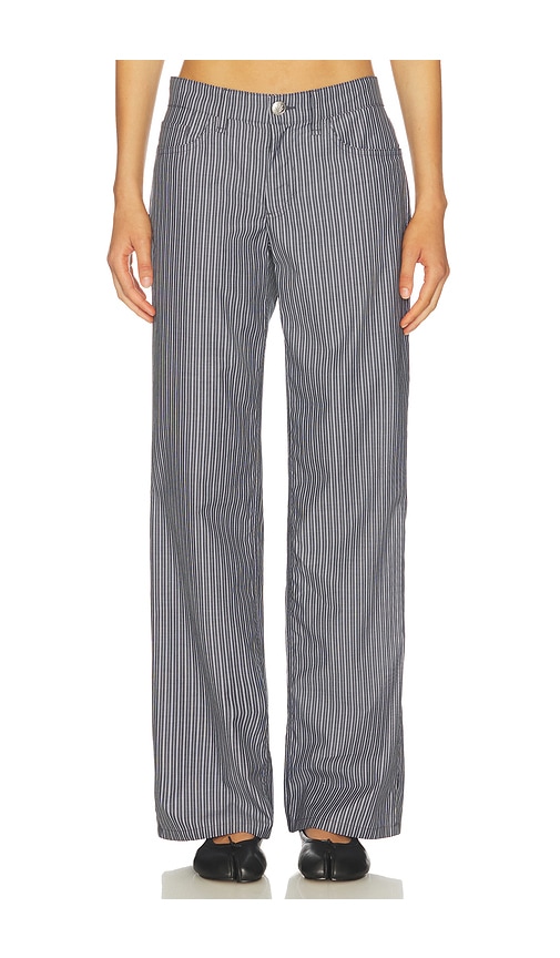 Rag & Bone Saige Low-Rise Stripe Poplin Pant