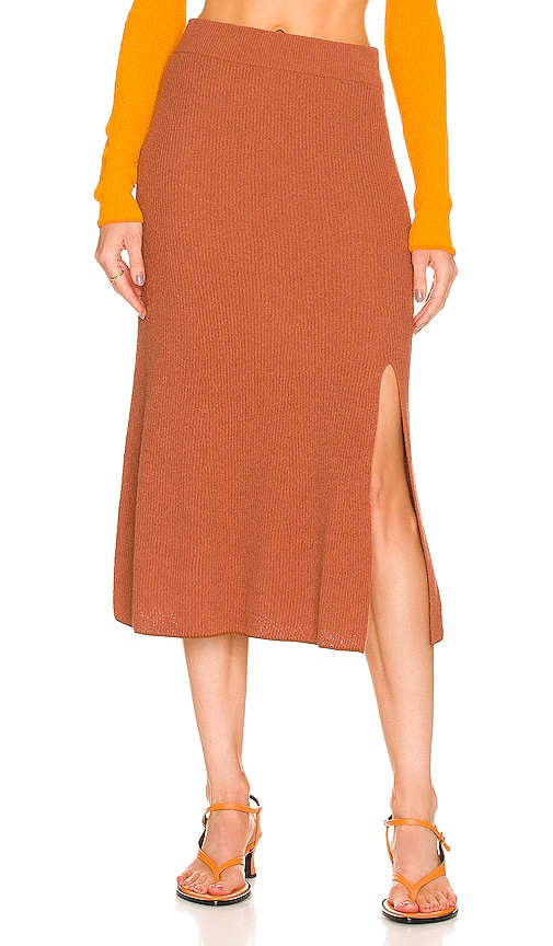 Rag & Bone Soleil Skirt In Rust