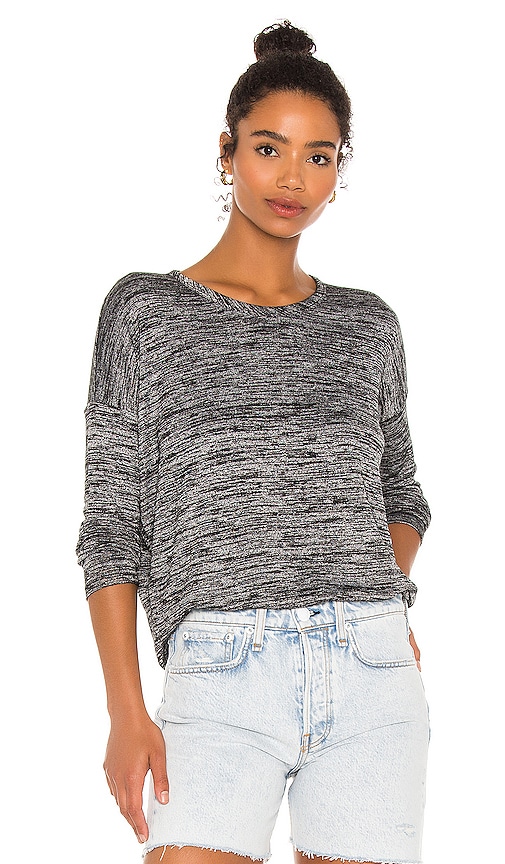 Rag & bone blue/black heathered knit sweater top 2024