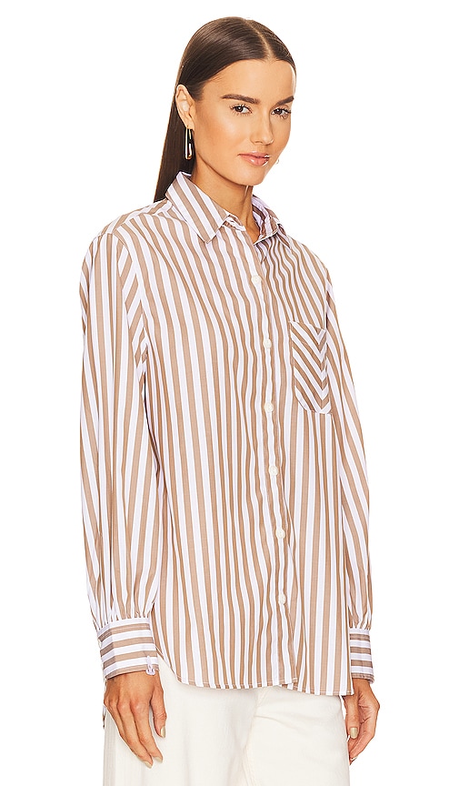 Shop Rag & Bone Maxine Button Down Shirt In Brown Stripe