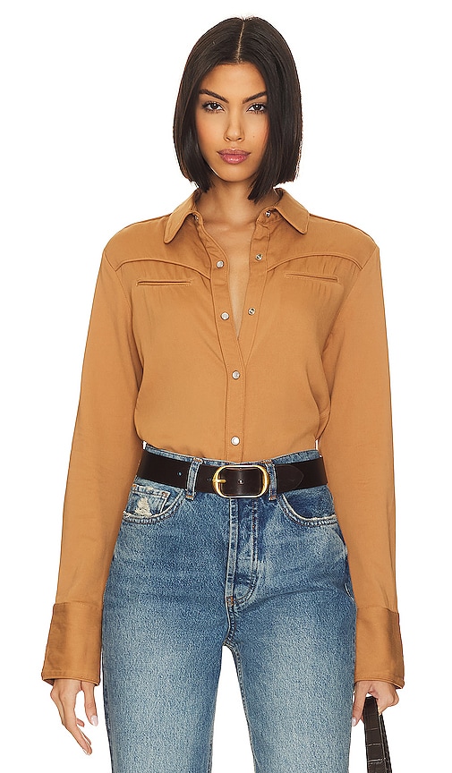 Rag & Bone Cleo Workshirt in Camel