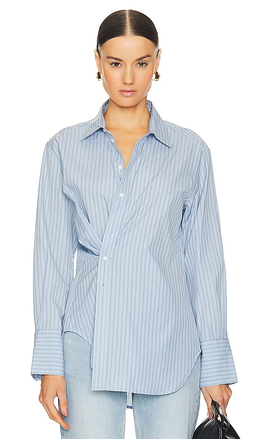 Shop Rag & Bone Indiana Shirt In Cool Blue Stripe