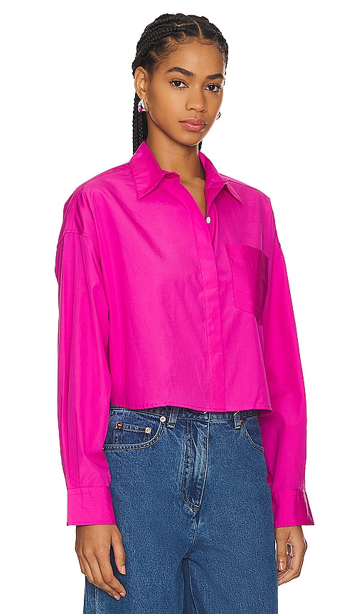 Shop Rag & Bone Beatrice Cropped Shirt In Pink