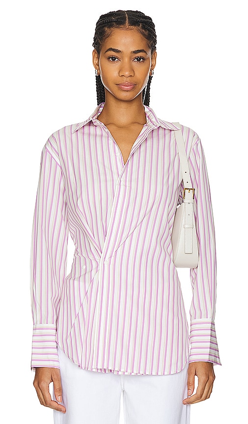 Rag & Bone Indiana Shirt In Cool Pink Stripe