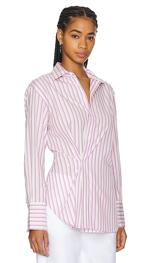 Shop Rag & Bone Indiana Shirt In Cool Pink Stripe