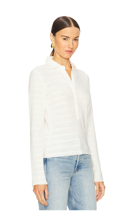 Shop Rag & Bone Julia Long Sleeve Polo In Ivory