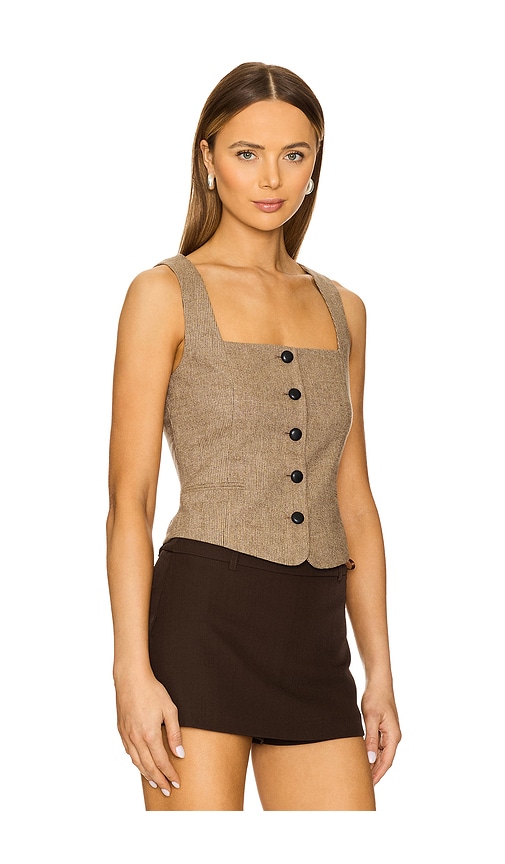 Rag & Bone Womens Camelpld Mariana Square-neck Wool-blend Waistcoat In Brown