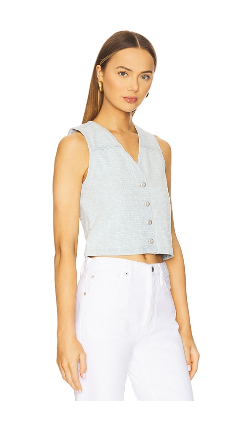 Rag & Bone Juliana Tweed Button-front Vest In Sky Blue Tweed In Blue