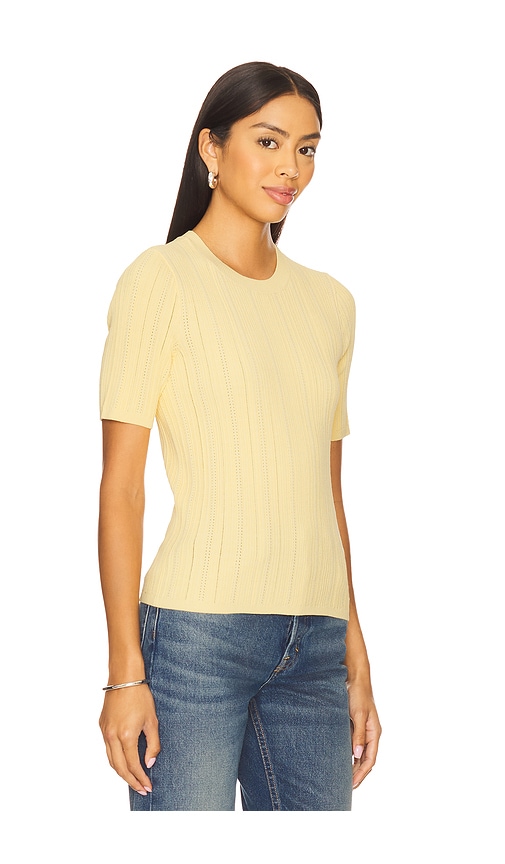 Rag & Bone Camryn Short Sleeve Rib Sweater In Yellow