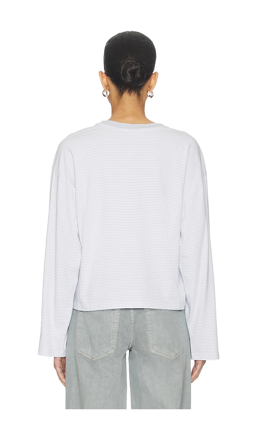  Rag & Bone Gestreiftes, Kastenförmiges Langarmshirt Kelly In Baby Blue. Größe Xs. Also In S. 