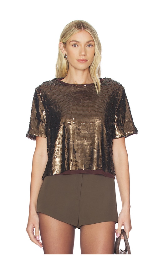 Rag & Bone Lucy Sequin Tee In Brown