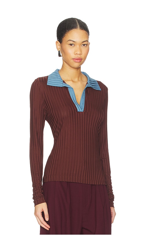  Rag & Bone Polo De Manga Larga Con Bloques De Color Natalia En Color Chocolate Talla M  (también En S, Xs). 