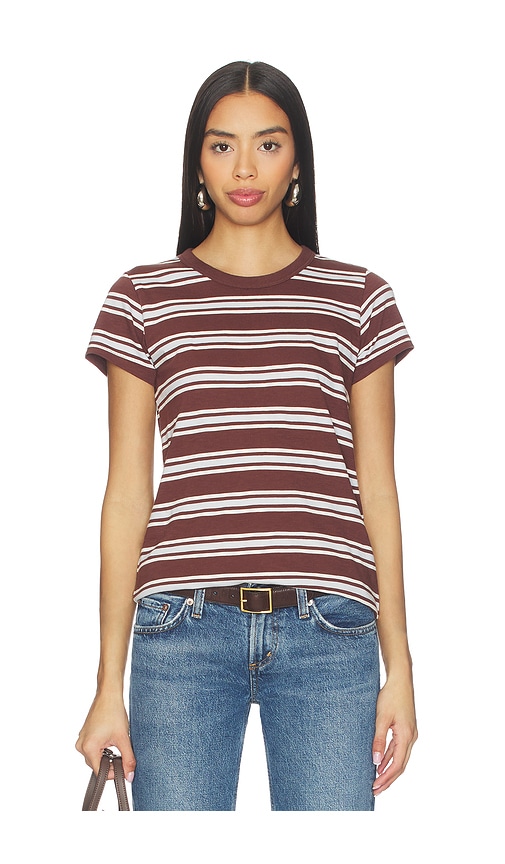 Rag Bone T-SHIRT THE SLUB en BrownWhite Taille XS Also en S 145 €