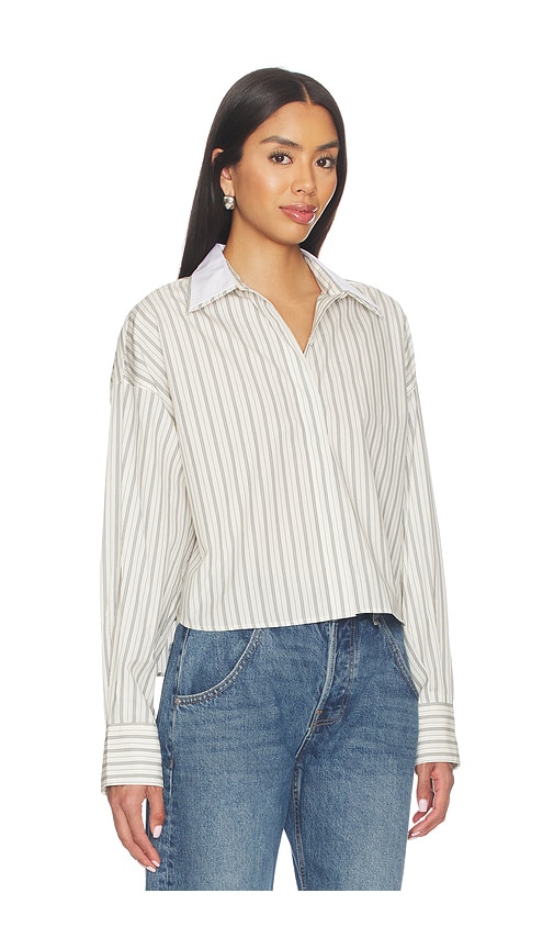 Rag & Bone Marin Stripe Layered Shirt In Cream Stripe In Multi