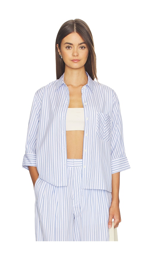 Rag Bone CHEMISE EN POPELINE RAYURES LUCIA en Baby Blue Taille M Also en S 222 €