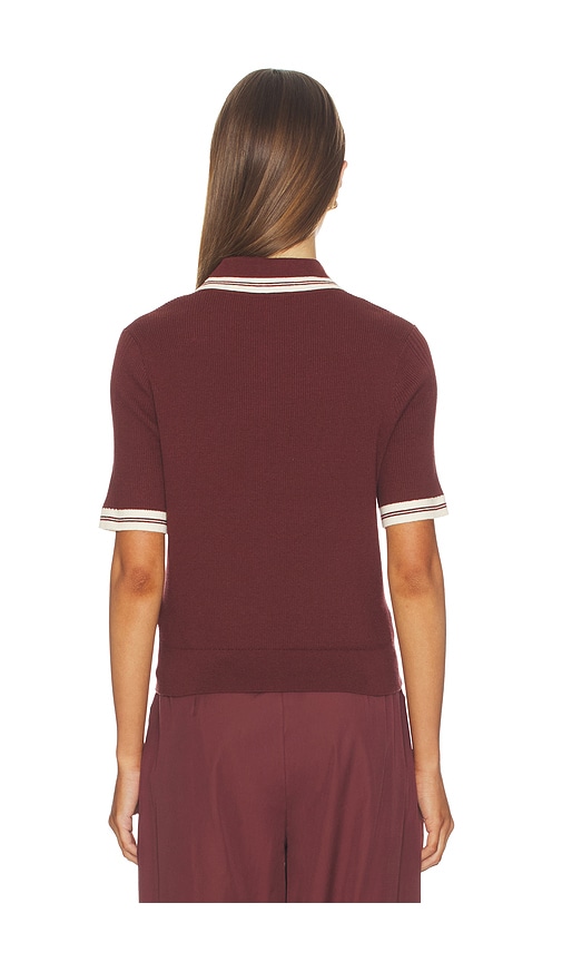  Rag & Bone Polo à Manches Courtes Avec Liseré Contrastant Laurie En Rust. Taille L. Also En M, S, Xs, Xxs. 