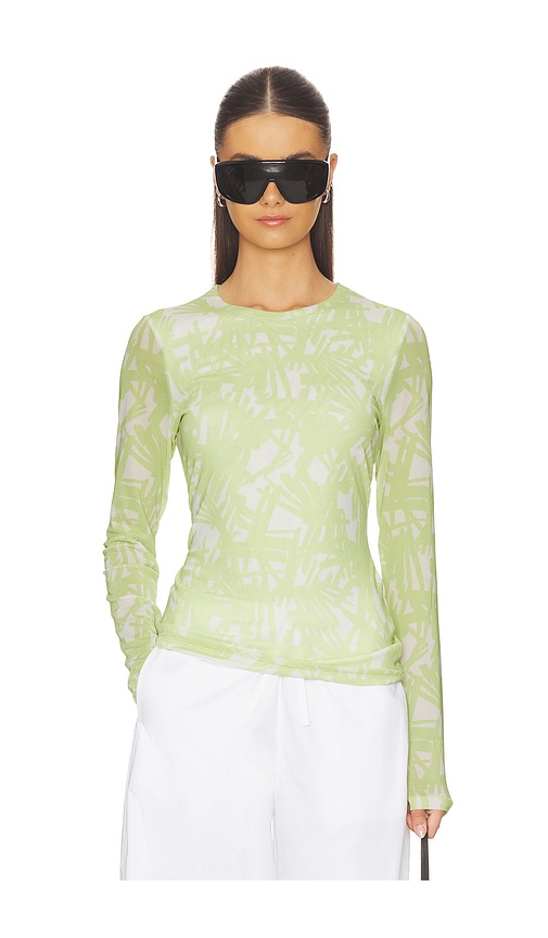Rag Bone Yana Printed Mesh Long Sleeve Tee en Yellow en Yellow Taille M Also en XXS XS S L 147 €