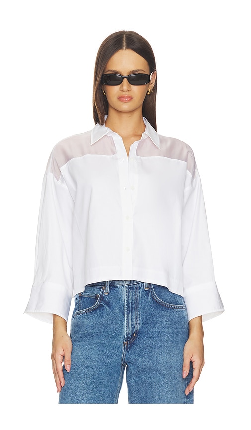 Rag & Bone Elly Short Sleeve Shirt In White