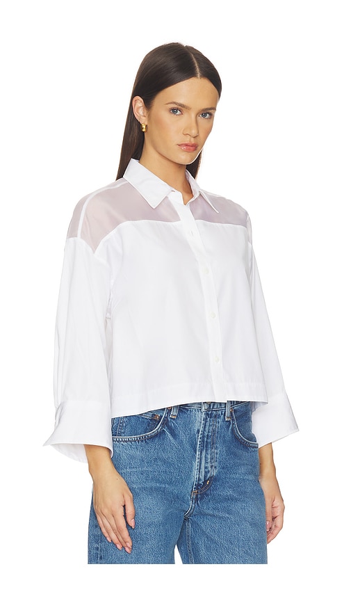 Rag & Bone Elly Short Sleeve Shirt In White