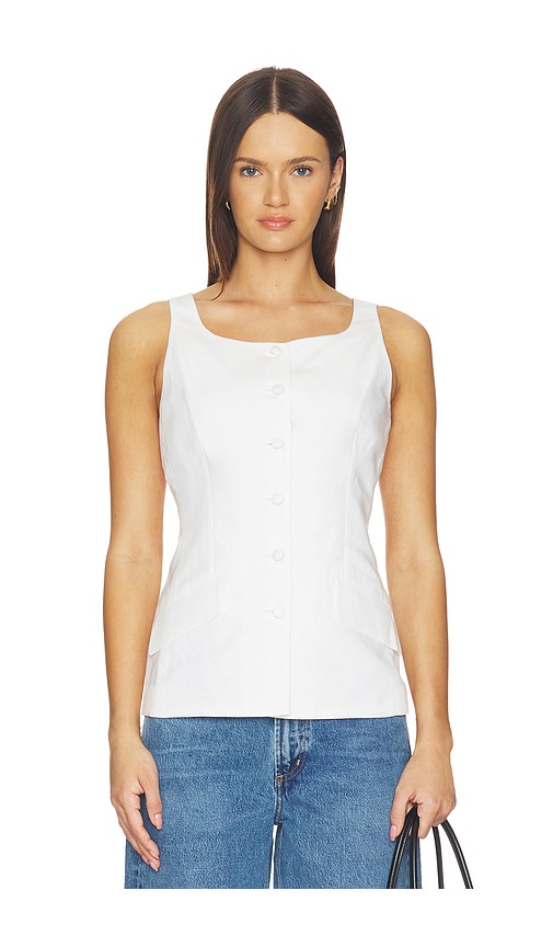 Rag Bone GILET EN LIN COL BATEAU LOLA en White Taille 0 Also en 4 00 2 6 8 10 410 €
