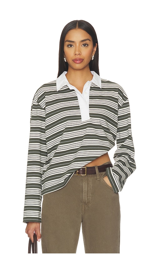 Rag & Bone Kelly Stripe Polo Long Sleeve