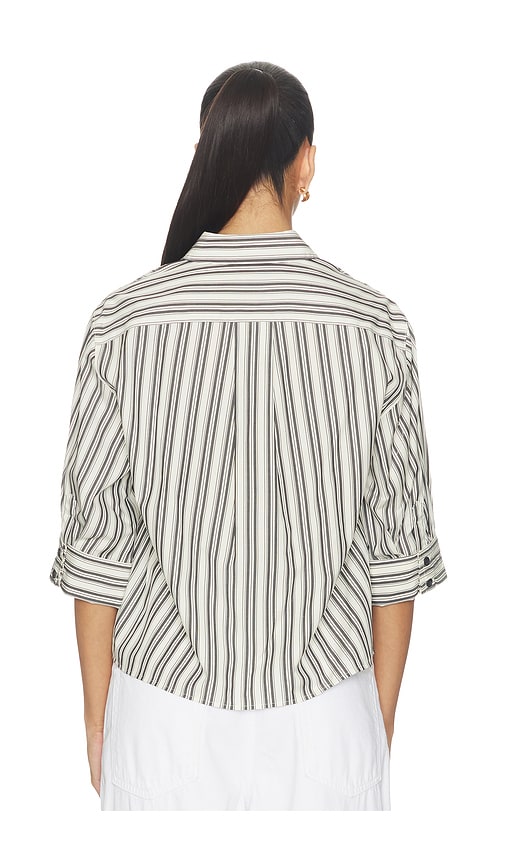  Rag & Bone Gestreiftes Popelinehemd Lucia In Grey. Größe Xxs. Also In Xs, S, M, L. 