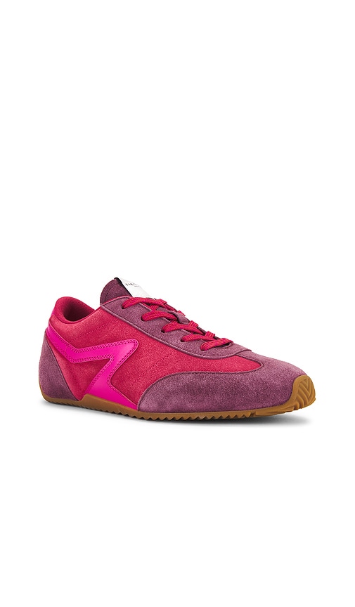 Rag & Bone Pink & Purple Suede Ultra Slim Retro Runner Sneakers In 辣椒黄