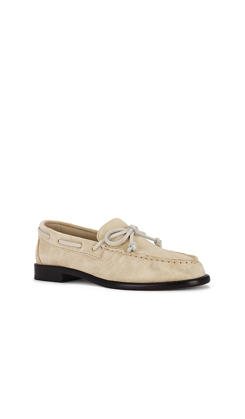 Rag & Bone Carter Suede Boat Loafers In Cream