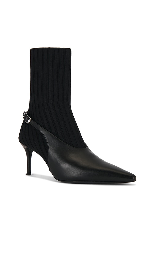 Rag & Bone Mercer Sock Leather Slingback Boot In Black