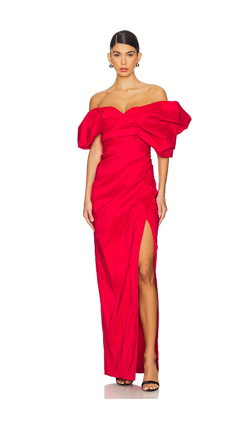 Rachel Gilbert Gia Gown in Bright Red