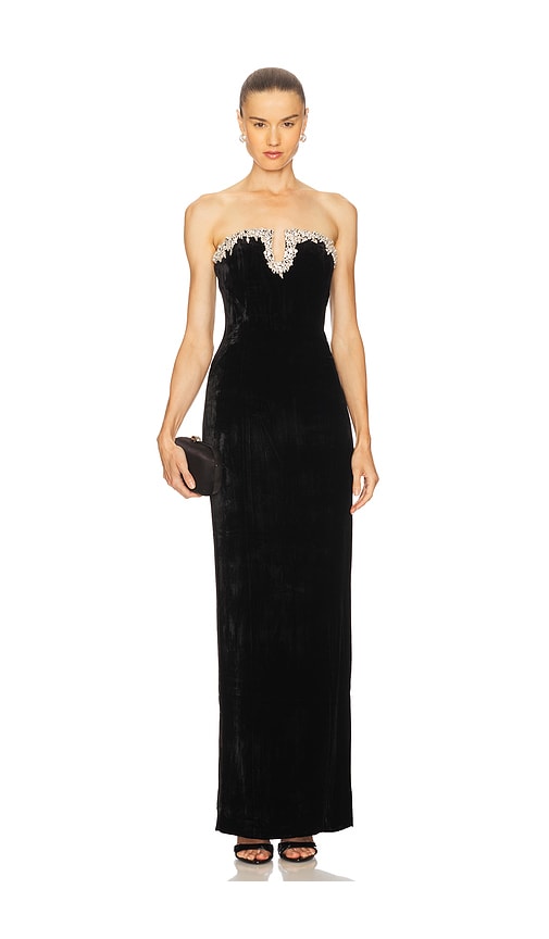 Rachel Gilbert Claudine Gown In Black