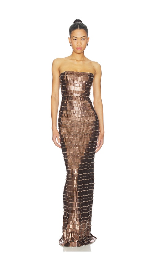 Rachel Gilbert Sylvie Gown in Chocolate