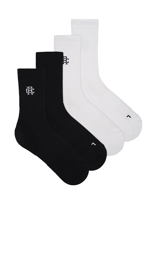 Shop Reigning Champ Performance Crew Sock 2-pack In Black