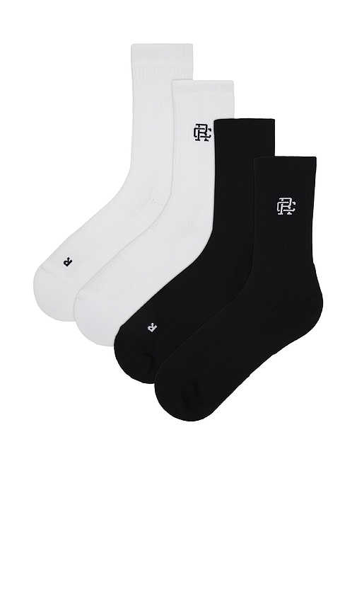 Shop Reigning Champ Performance Crew Sock 2-pack In Black