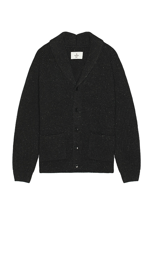 Reigning Champ Nep Merino Kenny Shawl Cardigan in Black