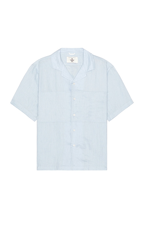 Shop Reigning Champ Linen Spectator Shirt In Baby Blue