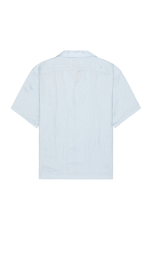 Shop Reigning Champ Linen Spectator Shirt In Baby Blue