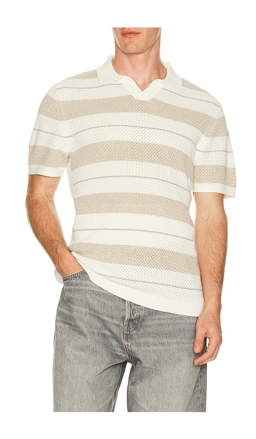 Reigning Champ Cotton Linen Stripe Victor Polo