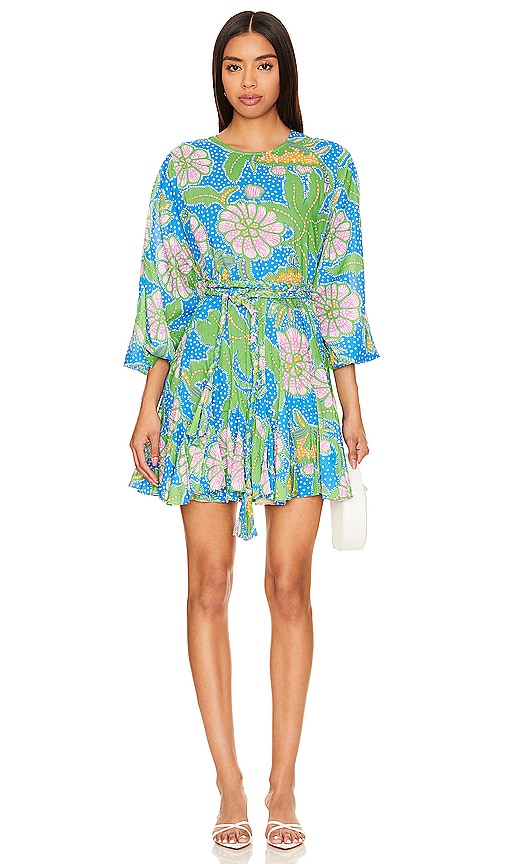 Shop Rhode Ella Dress In Blue Psychedelic Flower