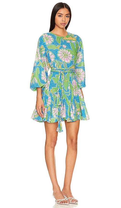 Shop Rhode Ella Dress In Blue Psychedelic Flower